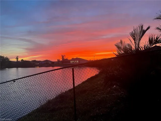 Sunset over the lake from the dock.