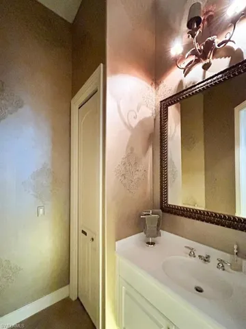 Powder room outside the office area