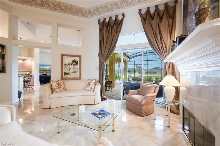 Formal Living room with sliders to the covered Lanai
