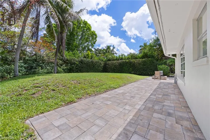 Large private patio in the backyard