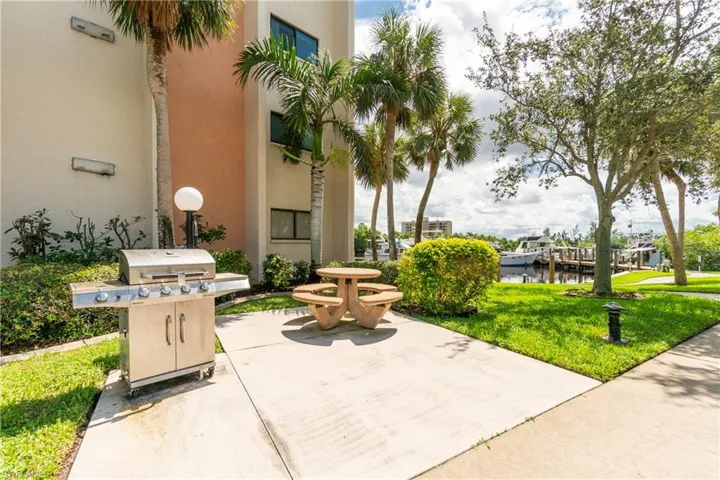 Grill and sitting area