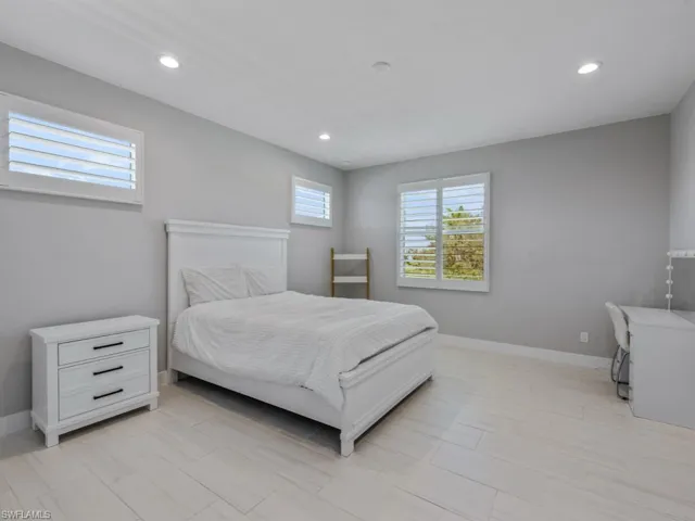 Bedroom featuring recessed lighting and light wood-style floors