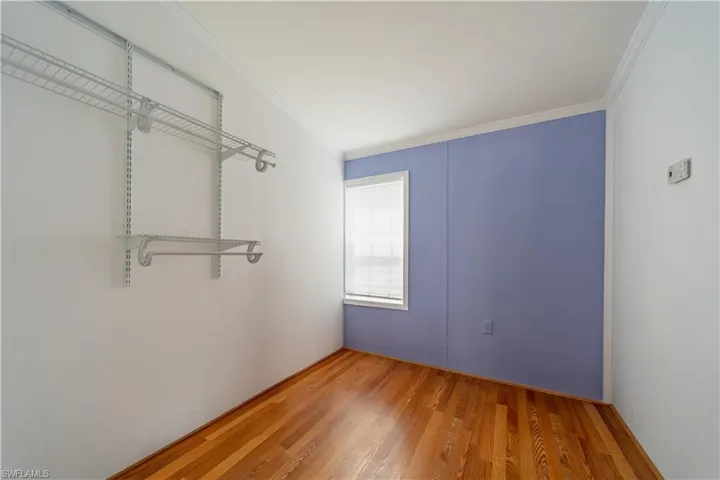 Spacious closet with light wood-type flooring
