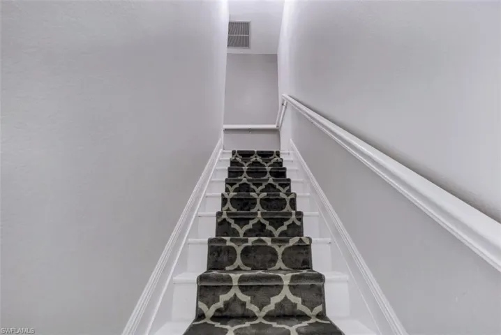 Stairway featuring visible vents