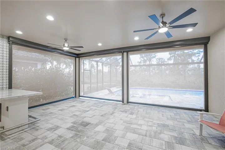 Large Under Truss lanai with Privacy Hurricane Shutters