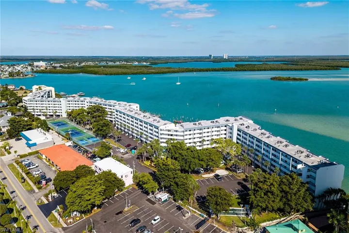 Drone / aerial view of a large body of water