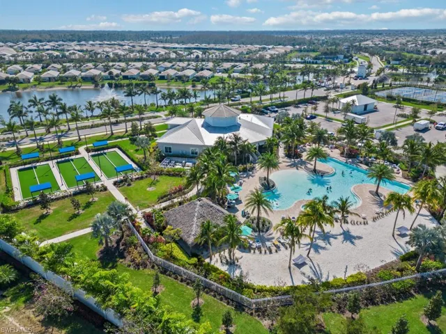 Resort-style community amenities featuring multiple tennis and pickleball courts.
