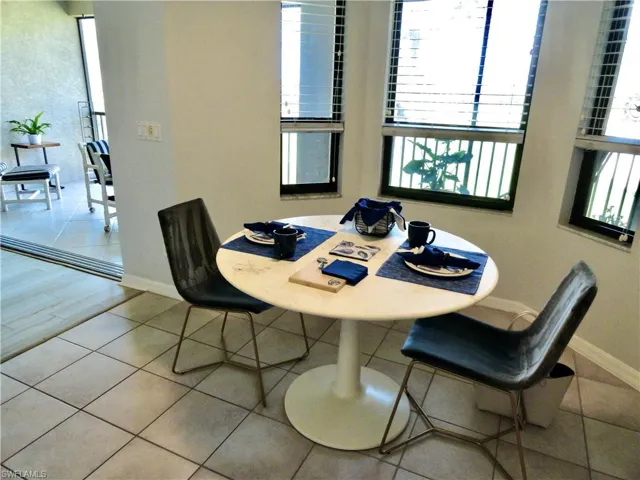 Room for Bistro or Full Dining table.  Perfect for Banquette