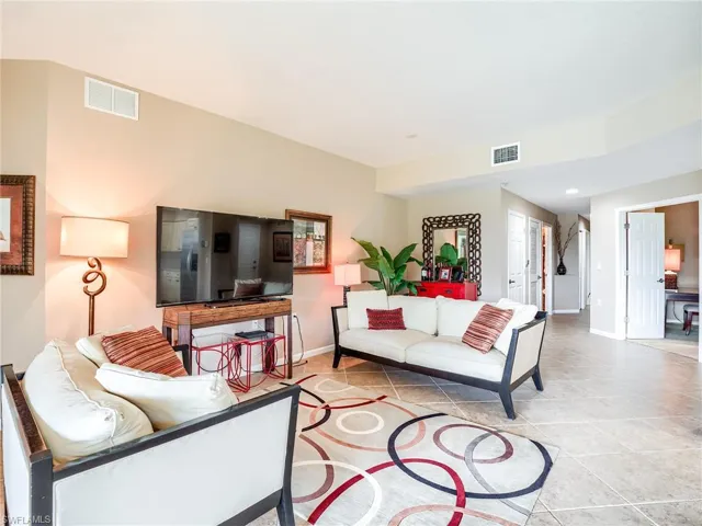 View of tiled living room