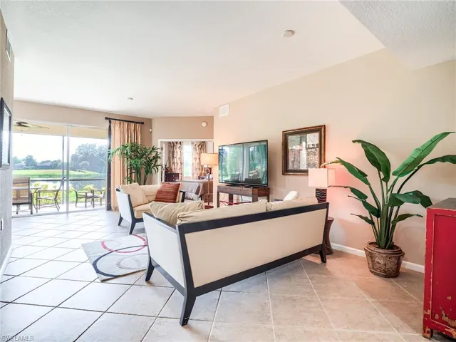 View of tiled living room