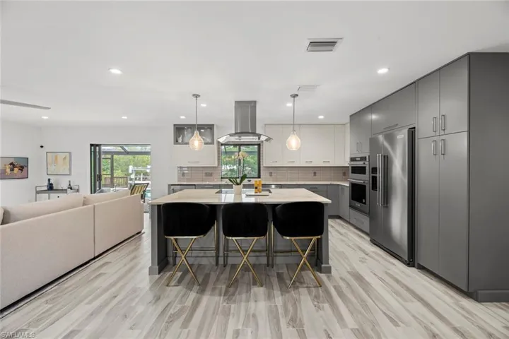 Kitchen Island, wall pantry to right