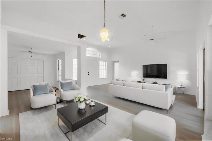 Virtually staged great room