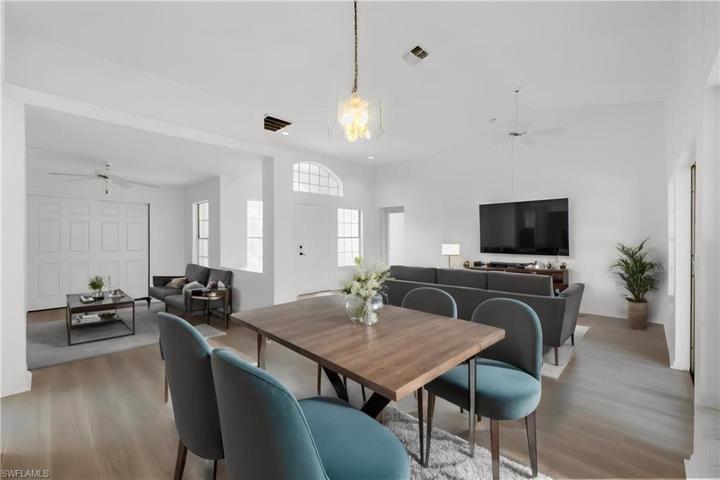 Virtual staged great rm / dining area