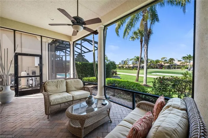 Lanai overlooks golf course