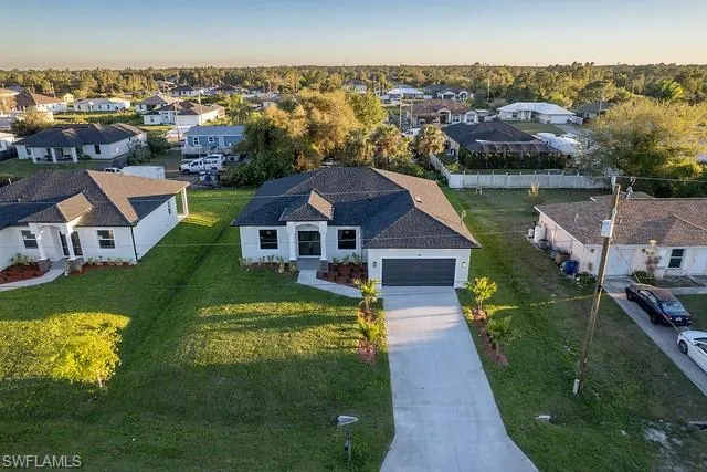 Aerial view of residential area