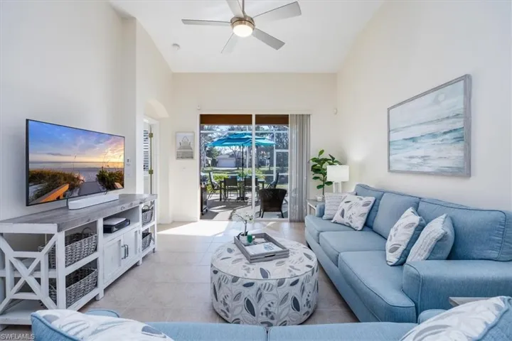 Living room open to beautiful lanai