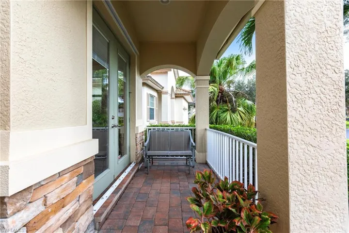 Covered porch with french doors