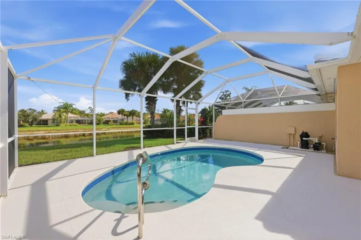 Outdoor pooland a water view