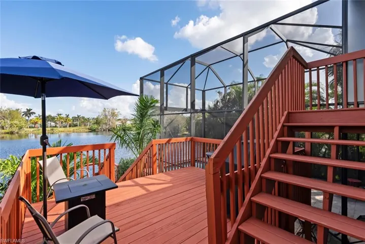 Landing area of stairs/deck.
