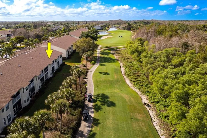 Bird's eye view of a golf club and a large body of water
