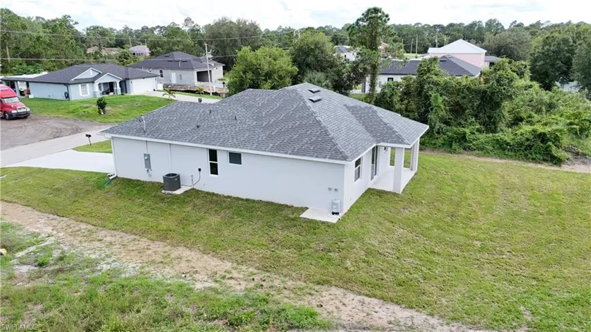 Aerial perspective of suburban area
