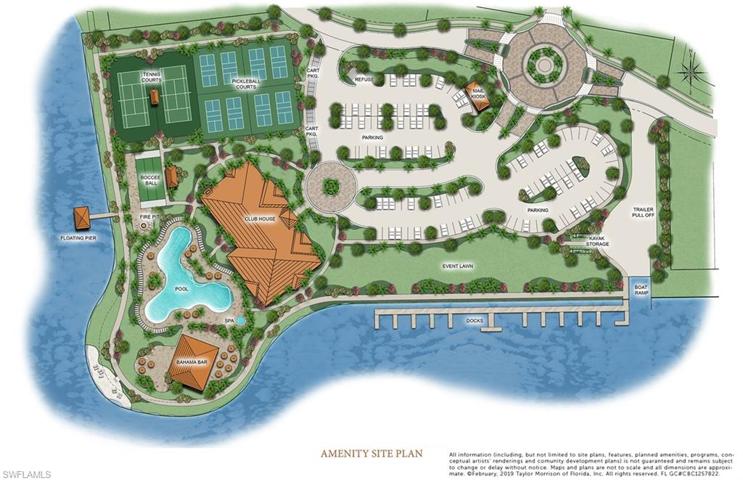 Rendering of amenities on beautiful 352 acre Lake Como - must see in person