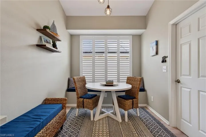 Dining space with baseboards