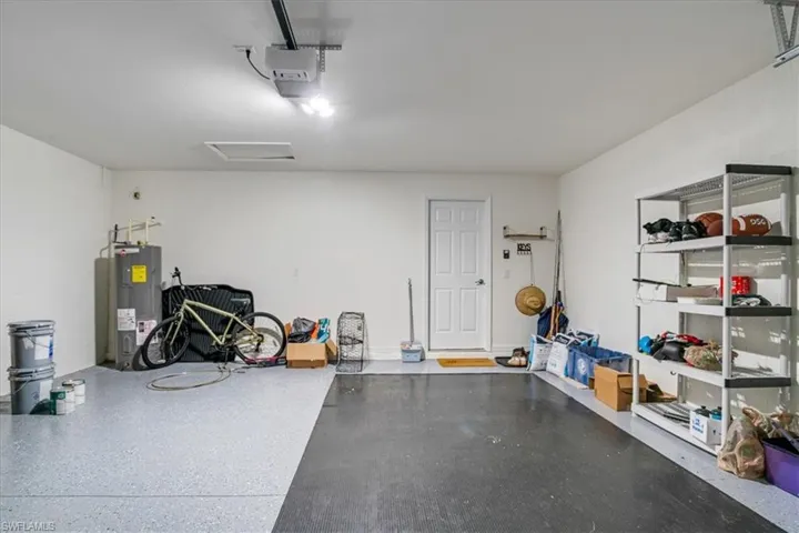 Garage with electric water heater