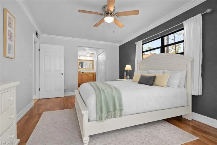 Wood-like flooring in your primary bedroom
