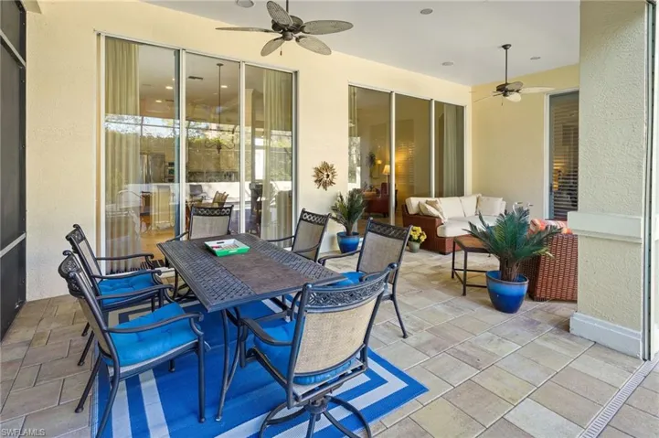 View of patio / terrace with outdoor lounge area and ceiling fan