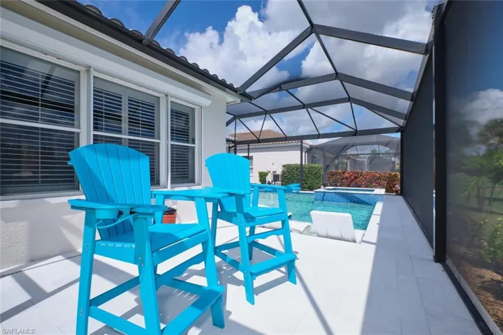 View of patio / terrace with a lanai