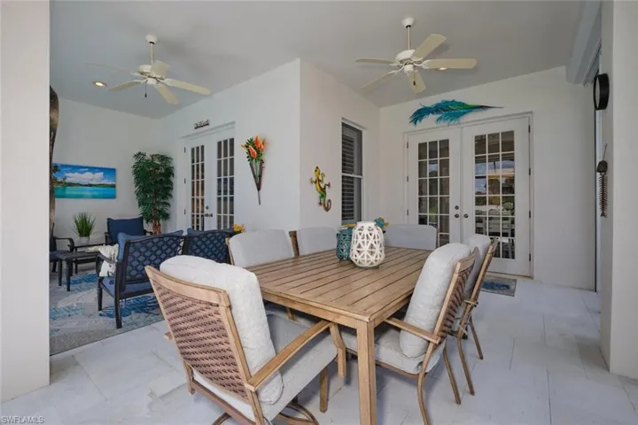 View of patio with french doors