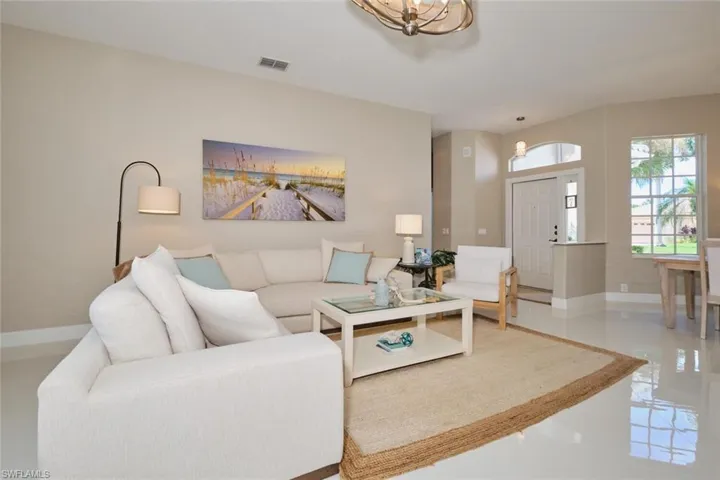 View of tiled living room