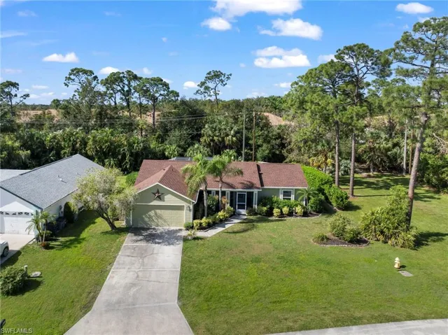 Aerial view of front of house