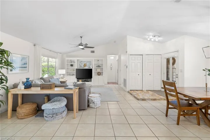 View of living room dining area