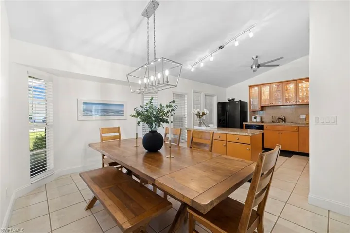 View of dining area and kitchen