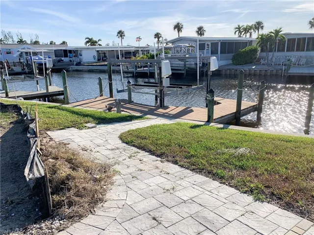 Dock and lift with pavered patio