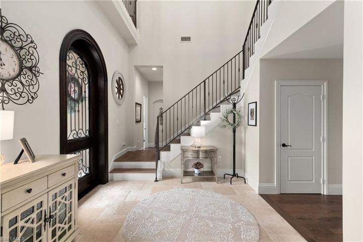 Foyer with wood flooring