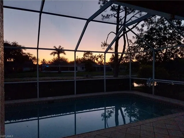 Outdoor pool with a lanai