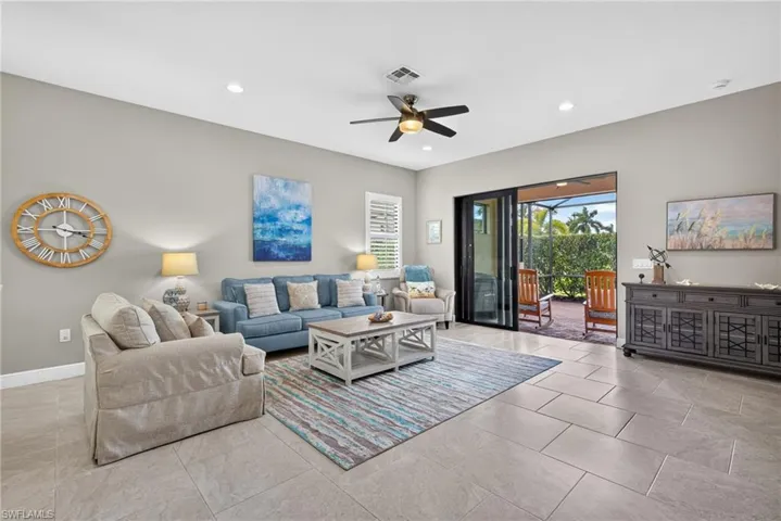 Large, open living area with access to large patio/lanai