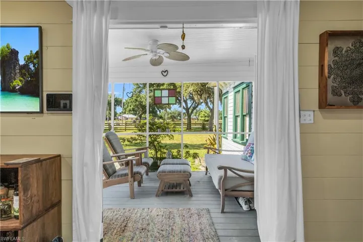 View of sunroom from dining area