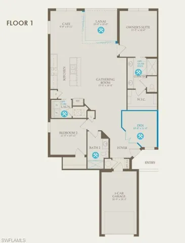 Floor plan with structural options selected