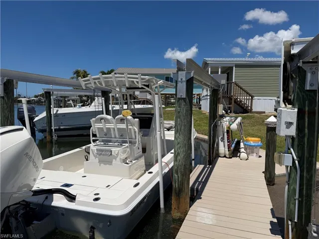 View from the private dock with two boat lifts, providing quick direct water access