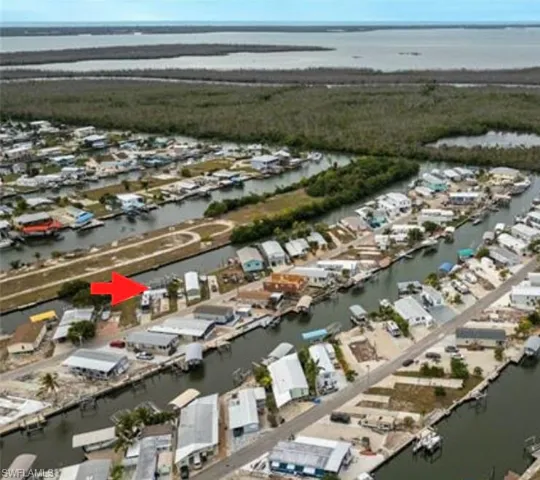 Aerial view of canal neighborhood in St. James City.