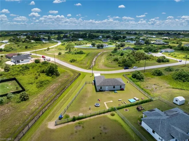 Aerial view of residential area