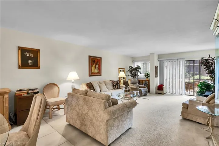 View of carpeted living area