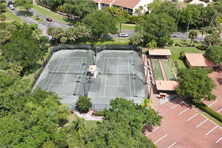 Drone / aerial view of  tennis courts