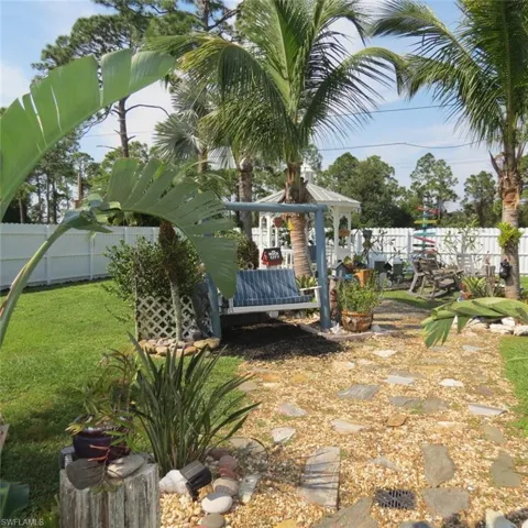 View of yard with a gazebo