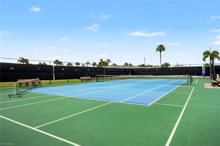 View of tennis court