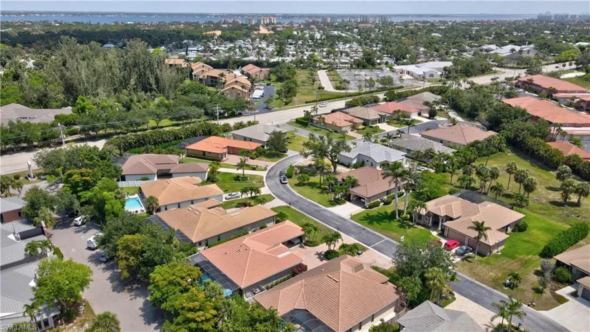 Aerial view of residential area